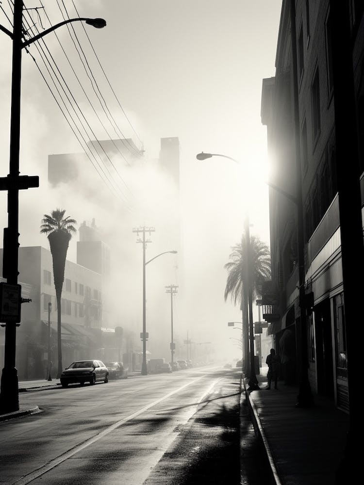 Los Angeles, Black And White Analogue Photograph 4
