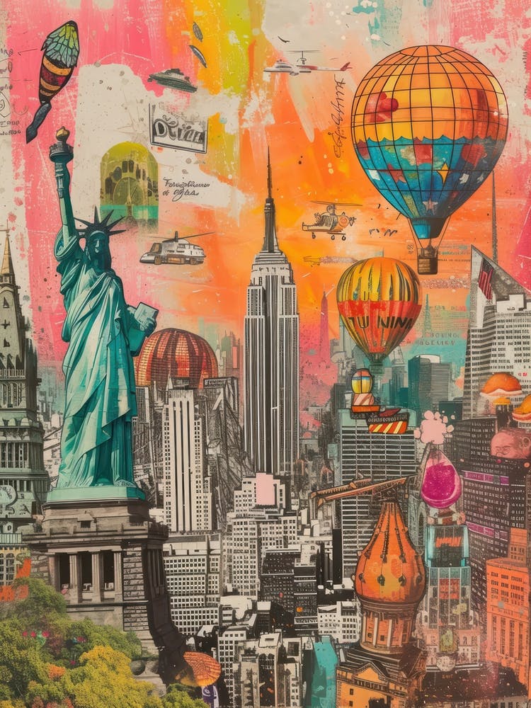 New York   Retro Collage Style 1