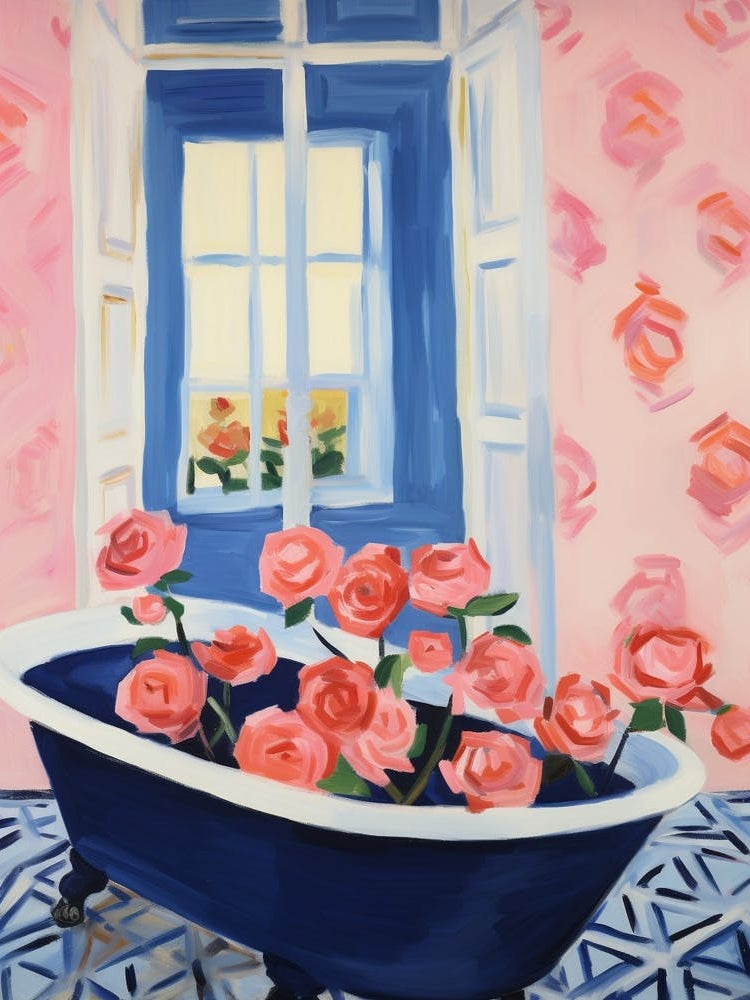 A Bathtube Full Of Rose In A Bathroom 3