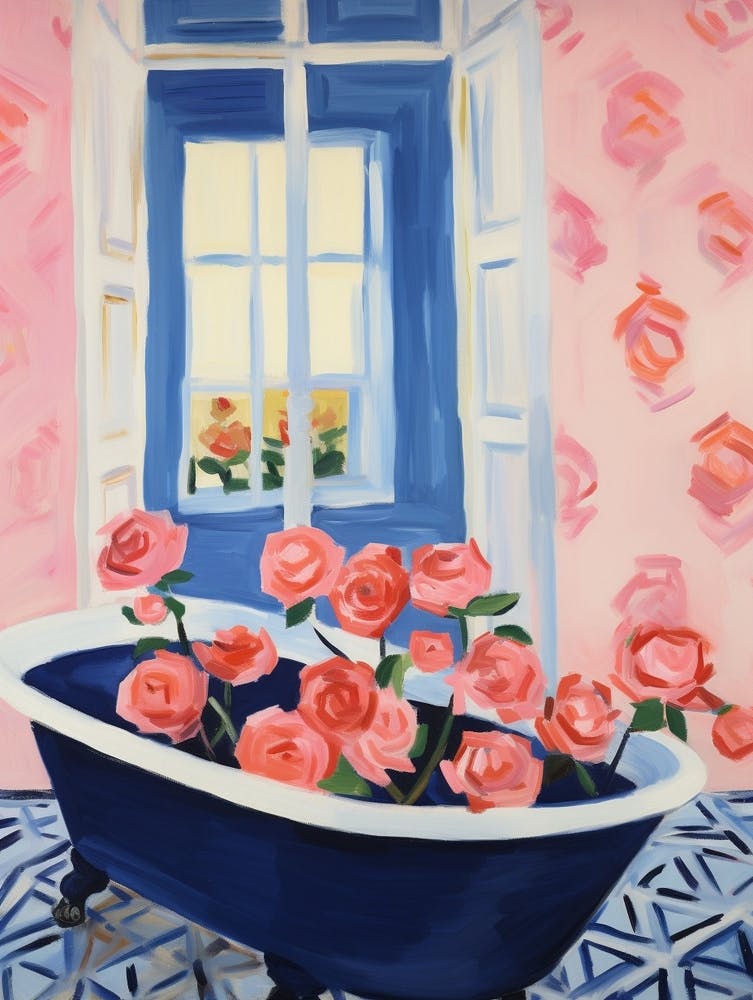 A Bathtube Full Of Rose In A Bathroom 3
