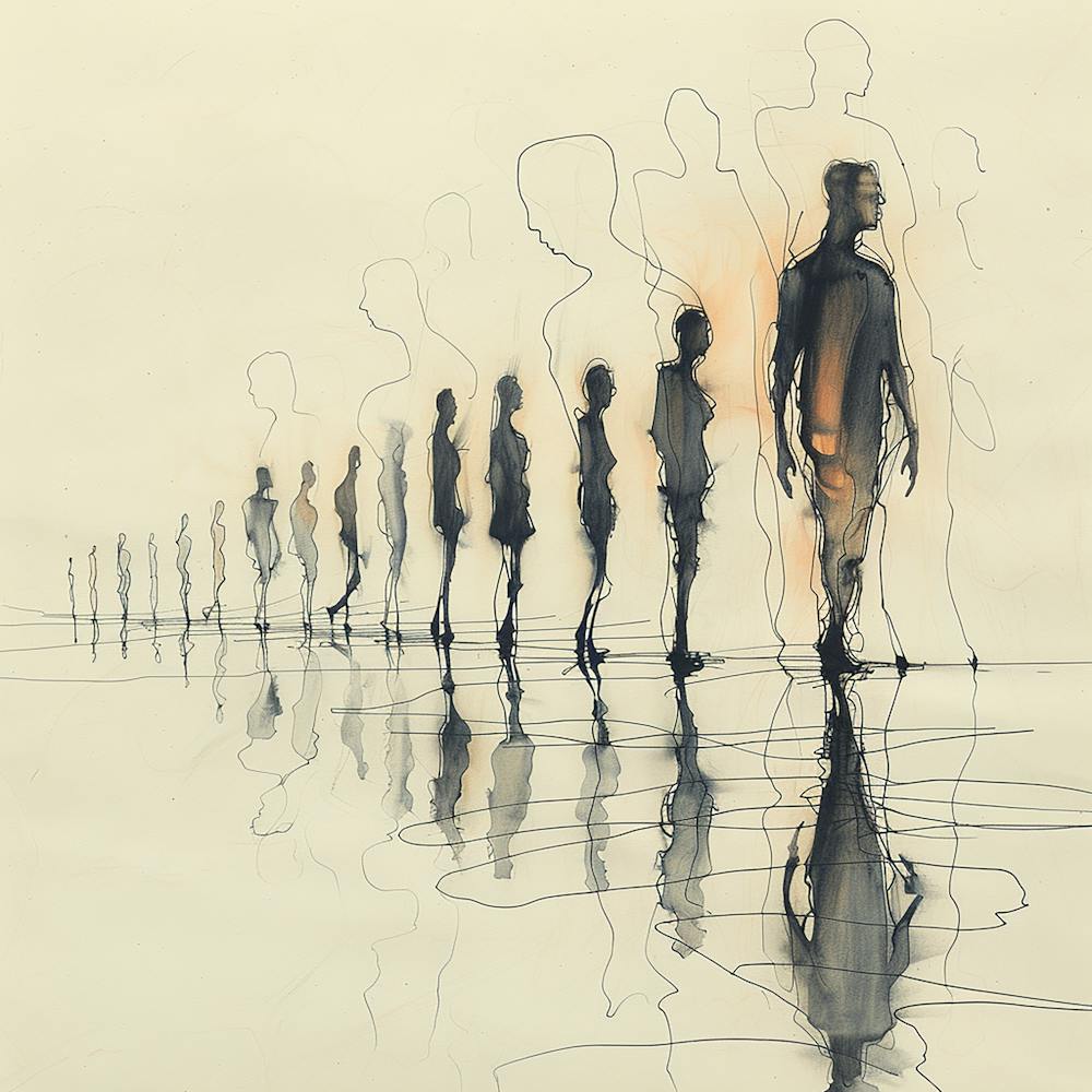 Line Of People - Line art, reflection art, city wall art, colorful wall art, home decor, minimal art, modern wall art, wall art, wall decoration, wall print colourful wall art, decor wall art, digital art, digital art download, interior wall art, downloadable art, eclectic wall, fantasy wall art, home decoration, home decor wall, printable art, printable wall art, wall art prints, artistic expression, contemporary, modern art print,