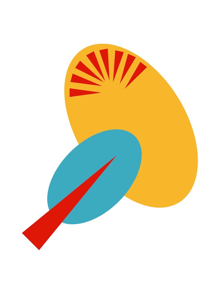 Yellow, Blue and Red Geometric 