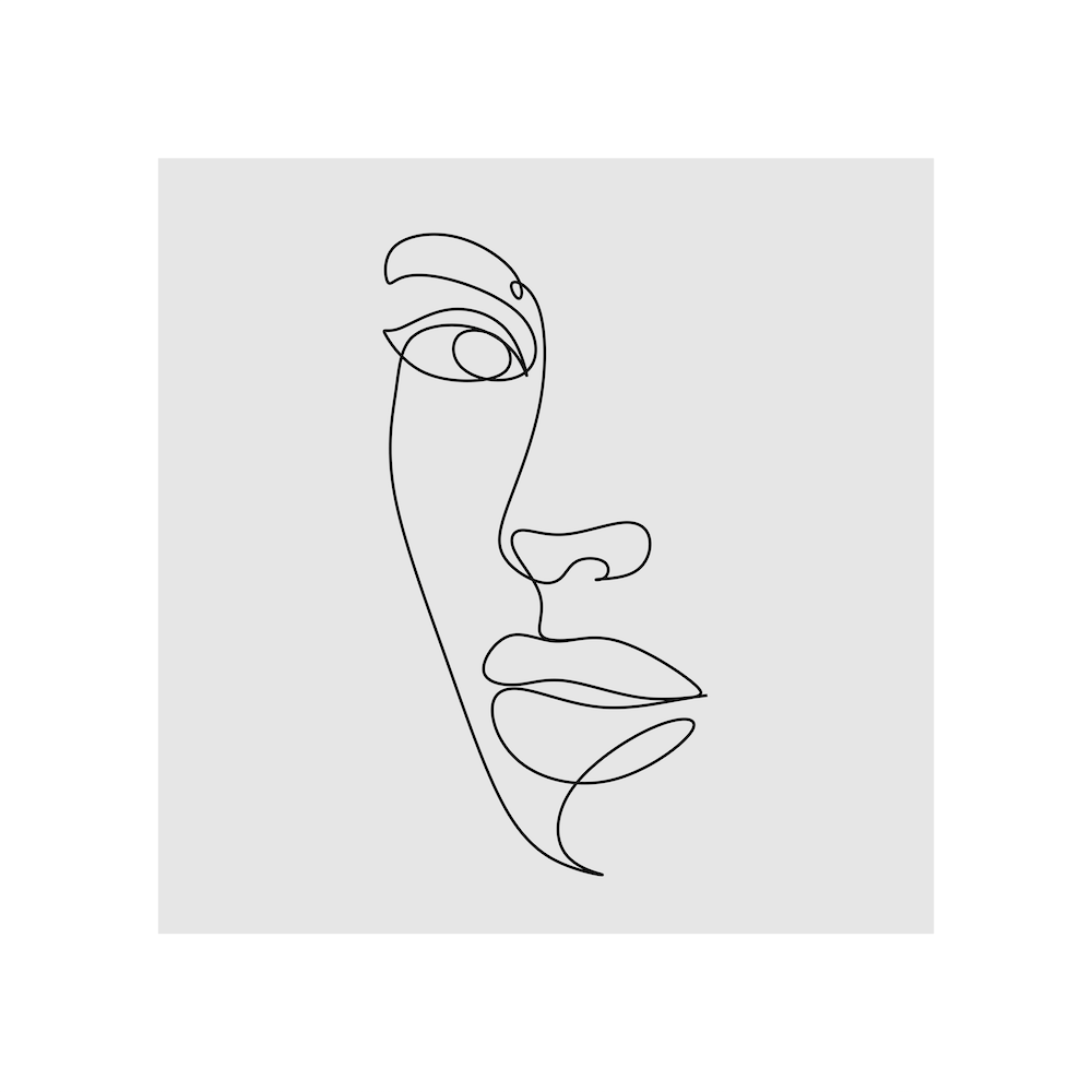 Face Line Art Drawing