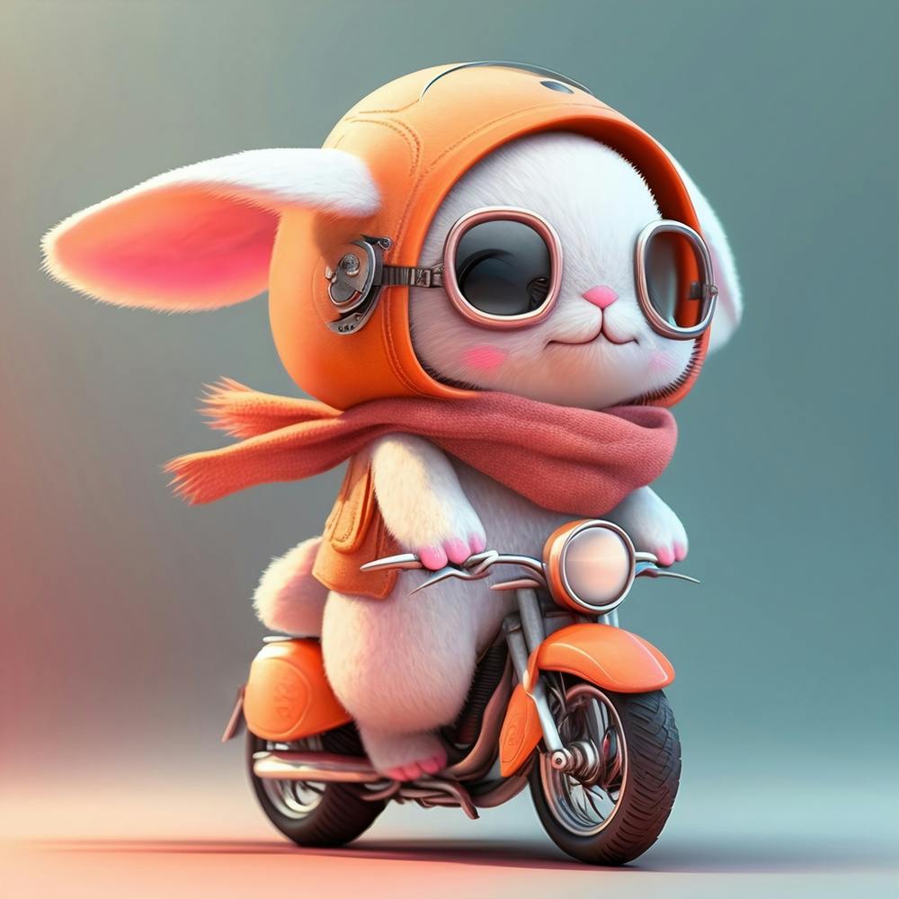 Rabbit On A Motorcycle