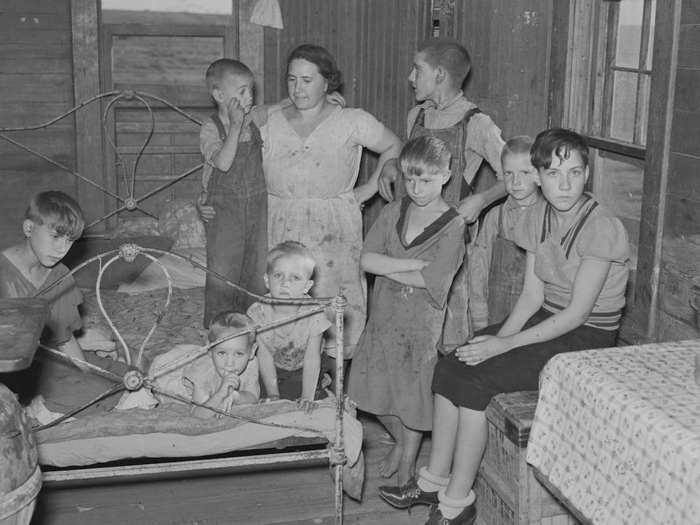 Family Of Frank Peaches In Their Living Room Farm Near Williston, North Dakota By Russell Lee 1