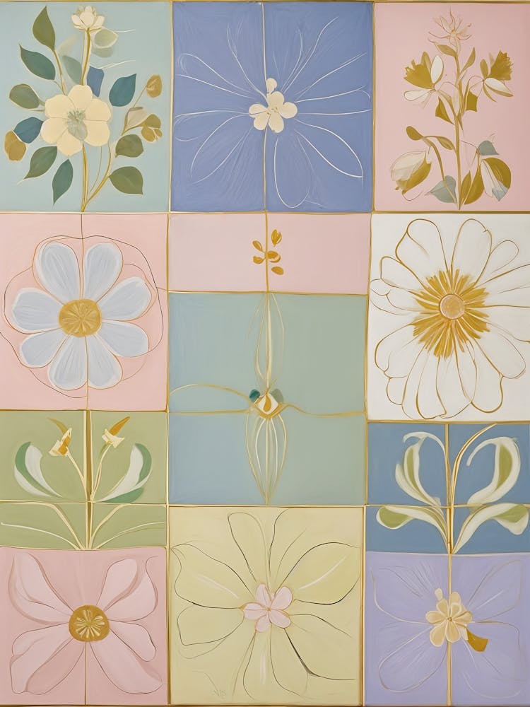 Pastel Floral Squares