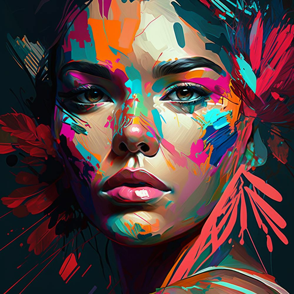 Tribal Girl Abstract Style Portrait