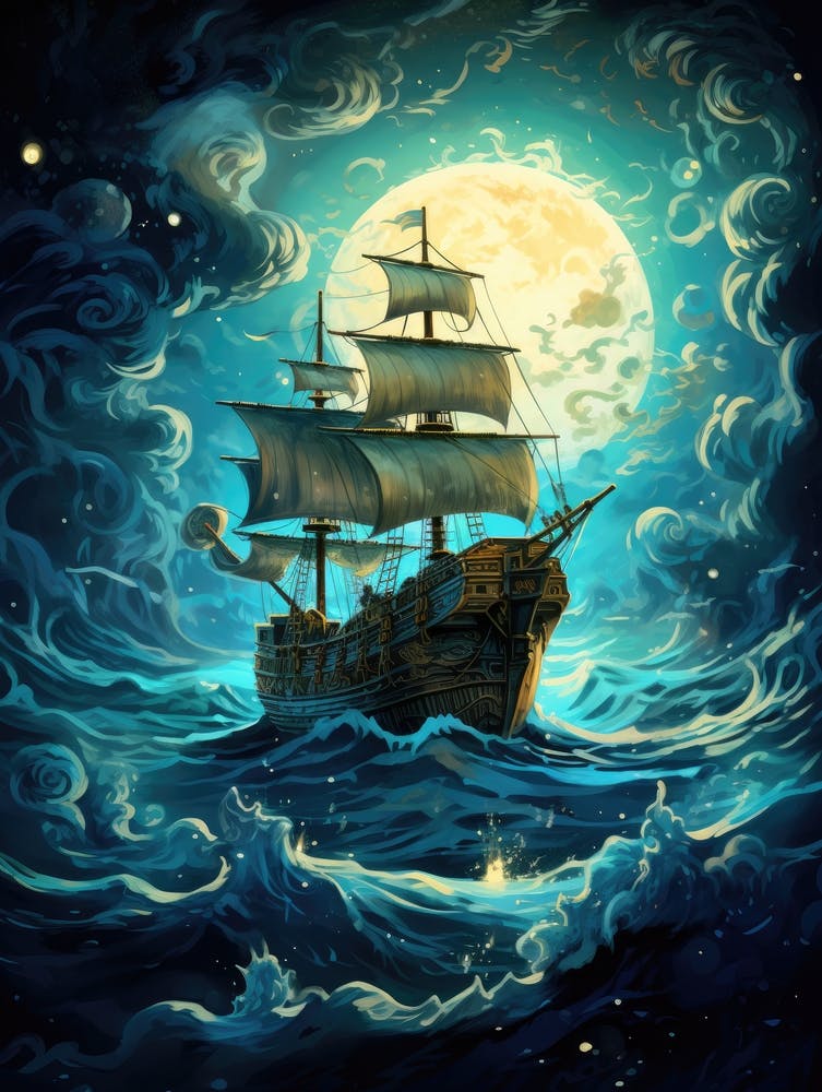 Pirate Ship In The Sea