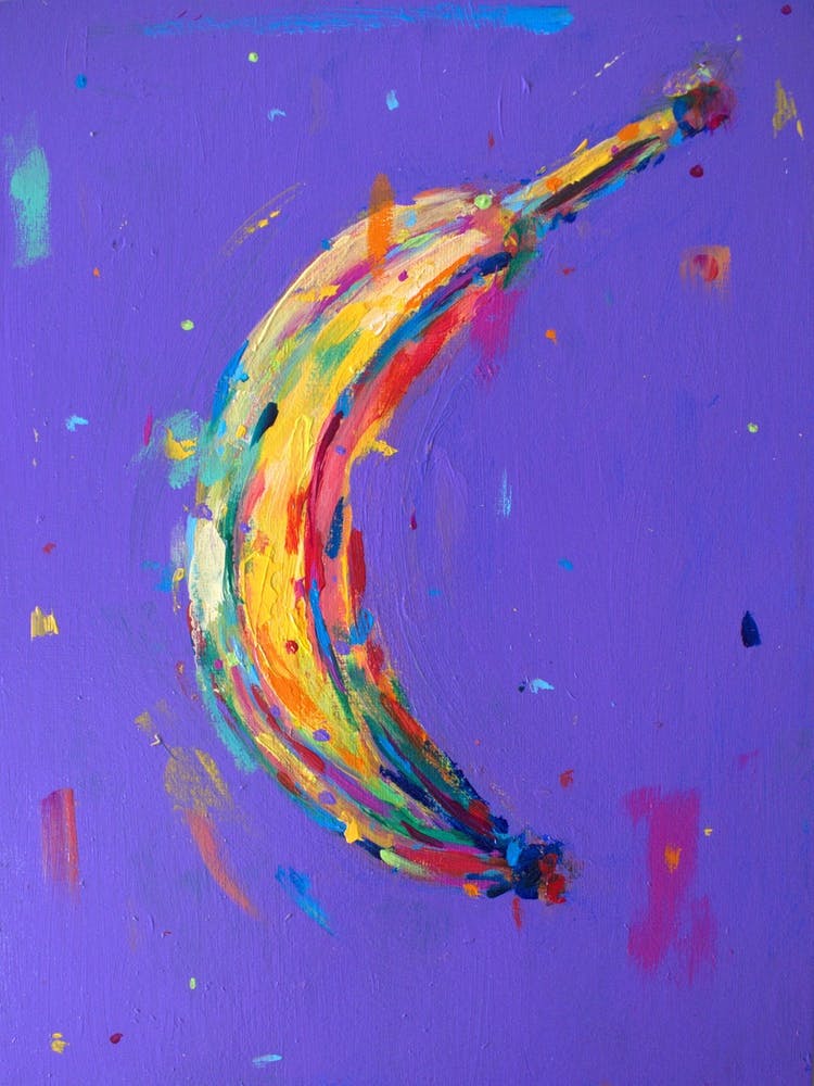 Banana On A Purple Table