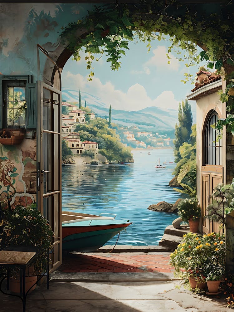 Boathouse Pond View Artistic Sty