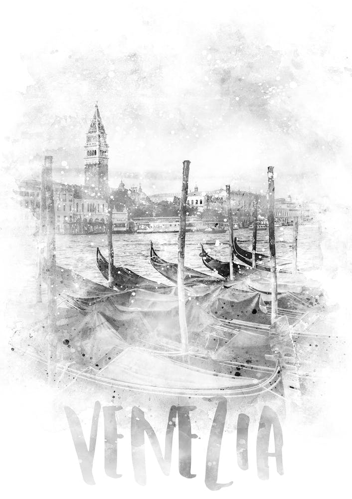 Aquarellkunst Canal Grande