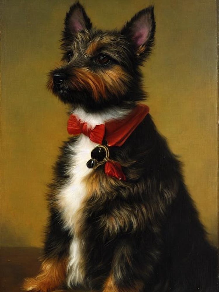 Norwich Terrier 2 Renaissance Portrait Oil Painting