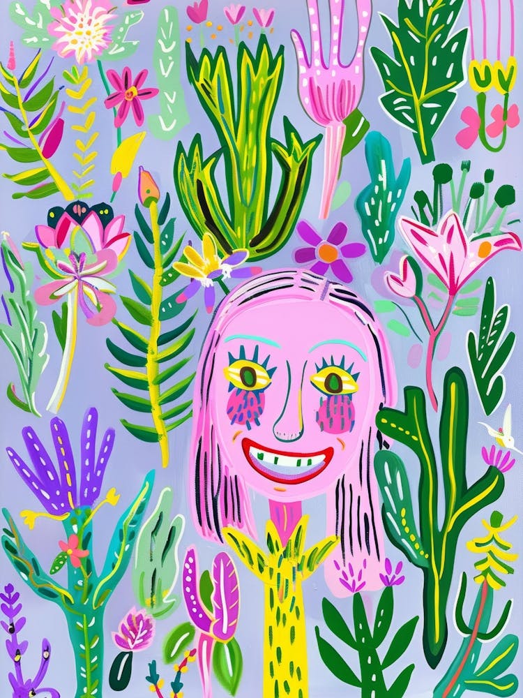 Girl In A Garden 1