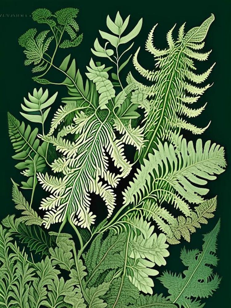 Marsh Fern Wildflower Vintage Botanical 1
