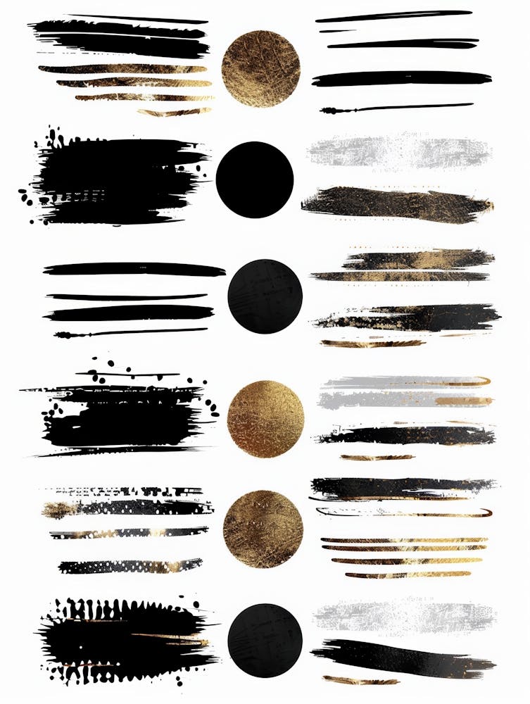 Black And Gold Brush Strokes 34