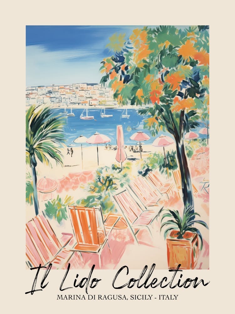 Marina Di Ragusa, Sicily Italy Il Lido Collection Beach Club Poster 2