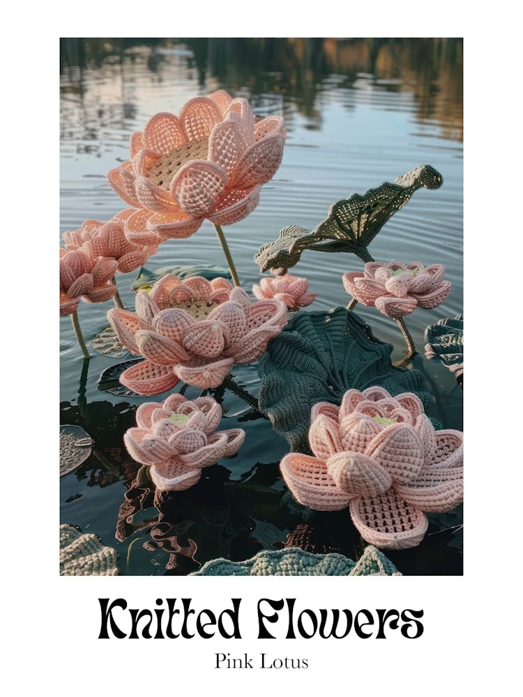 Knitted Flowers Pink Lotus 5