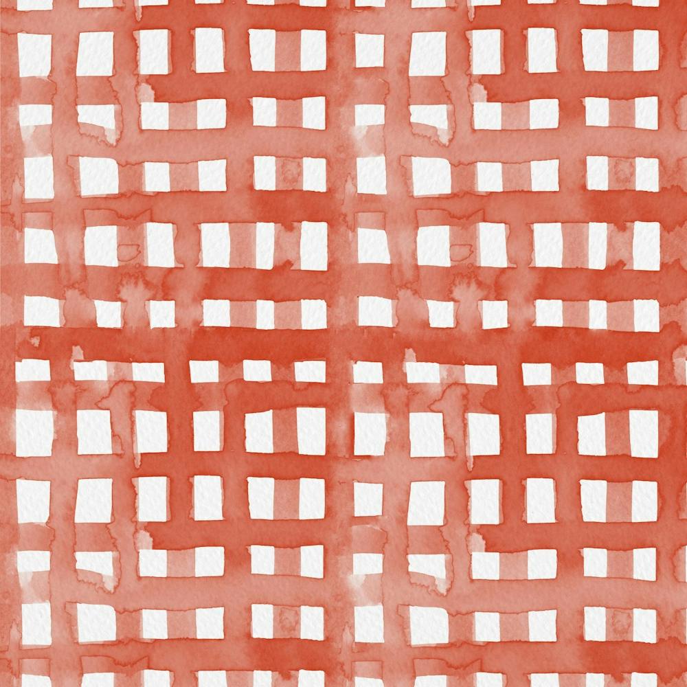 Watercolor Retro Orange Grid