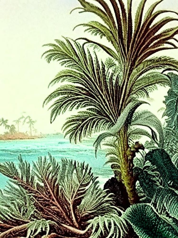 Coral Reef Waterscape Vintage Illustration 2