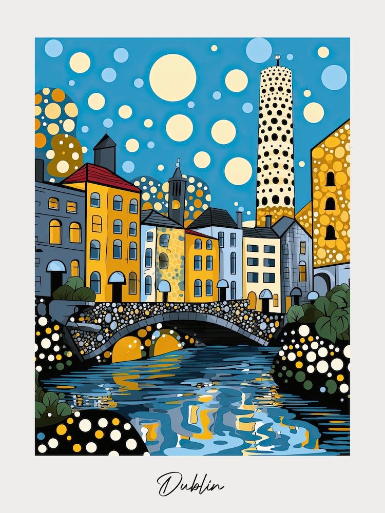 Poster Of Dublin, Illustration In The Style Of Pop Art 2