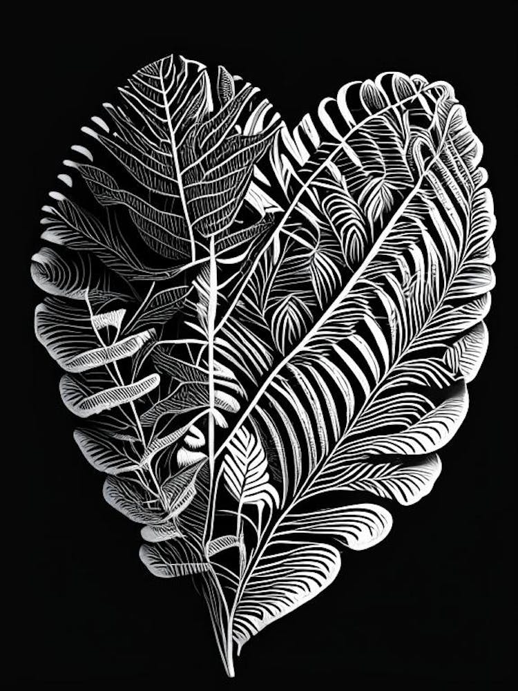 Heart Fern Linocut