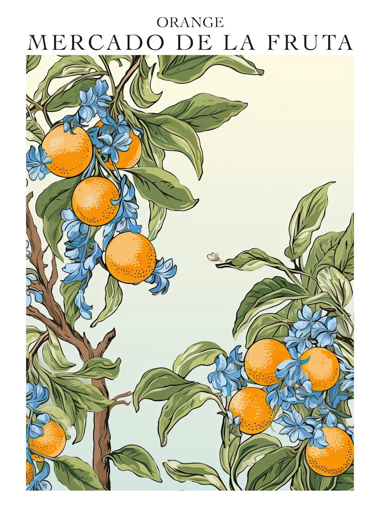 Mercado De La Fruta Orange Illustration 2 Poster