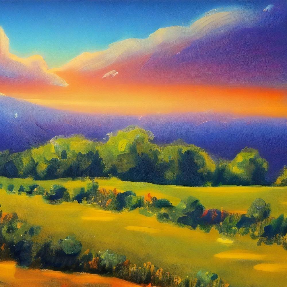 Sunset In A Field