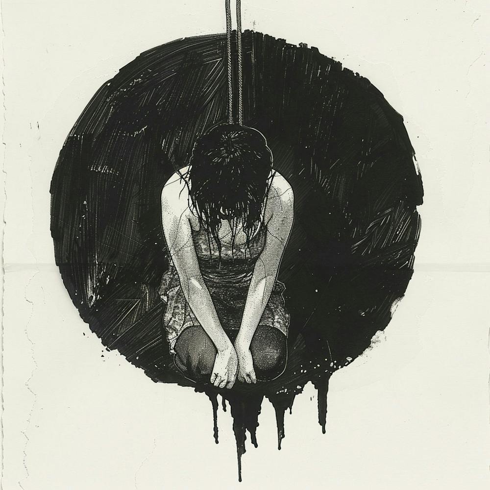 Burn Out Woman In A Circle