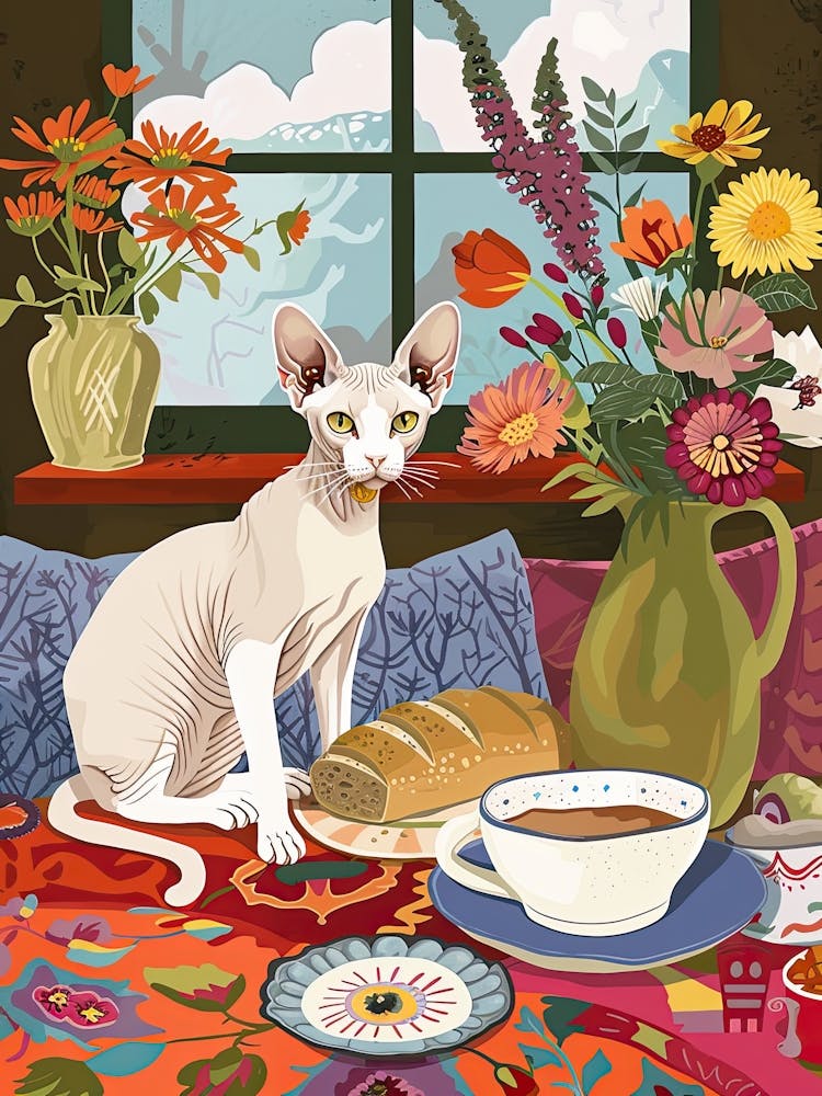Tea Time With A Sphynx Cat 3