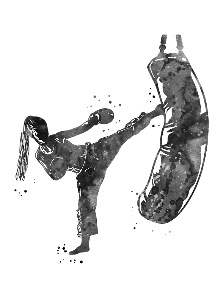 Weibliche Kickbox-Kampfsportlerin 2