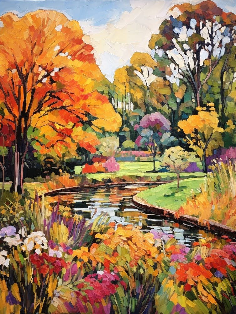 Autumn Gardens Painting Royal Botanic Gardens Melbourne 6