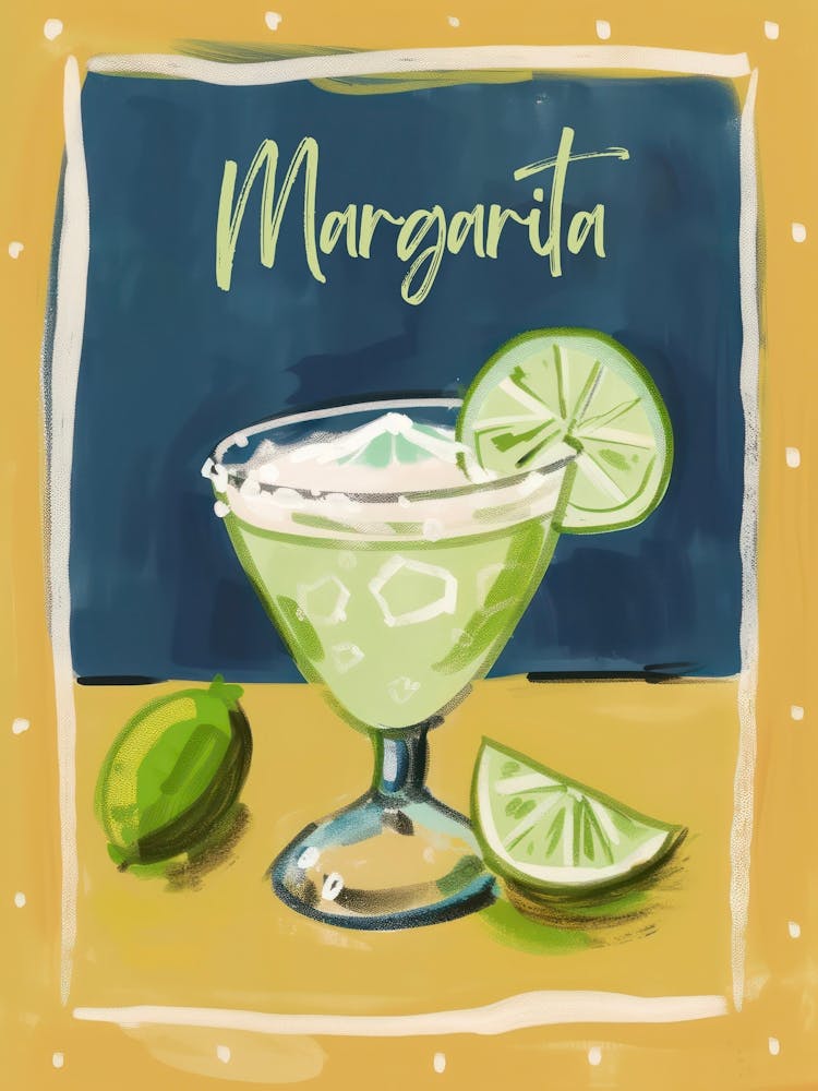 Margarita Cocktail Art Kitchen Limes