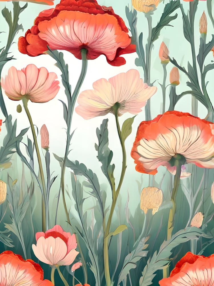 Poppies Seamless Pattern