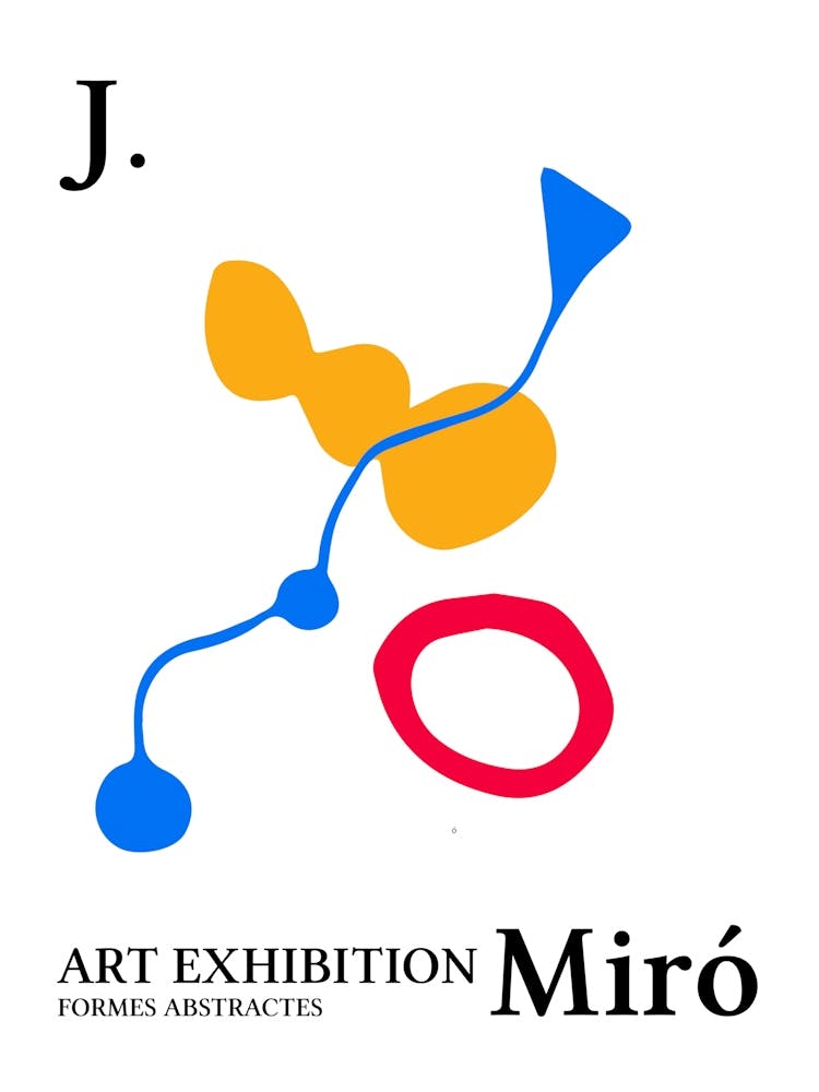 Joan Miro Shapes Poster Inspired