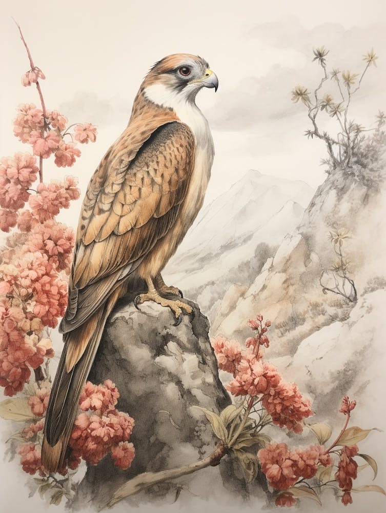 Storybook Animal Watercolour Falcon 2