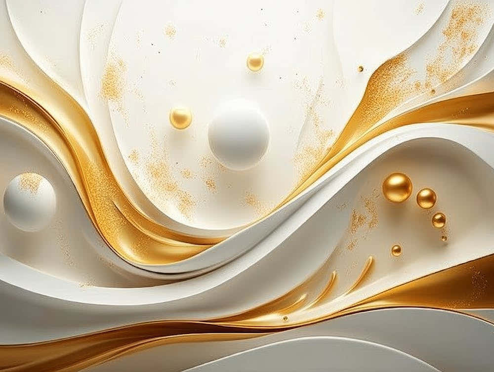 Abstract Gold And White