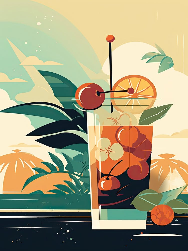 Mai Tai Cocktail Mid Century Modern 2