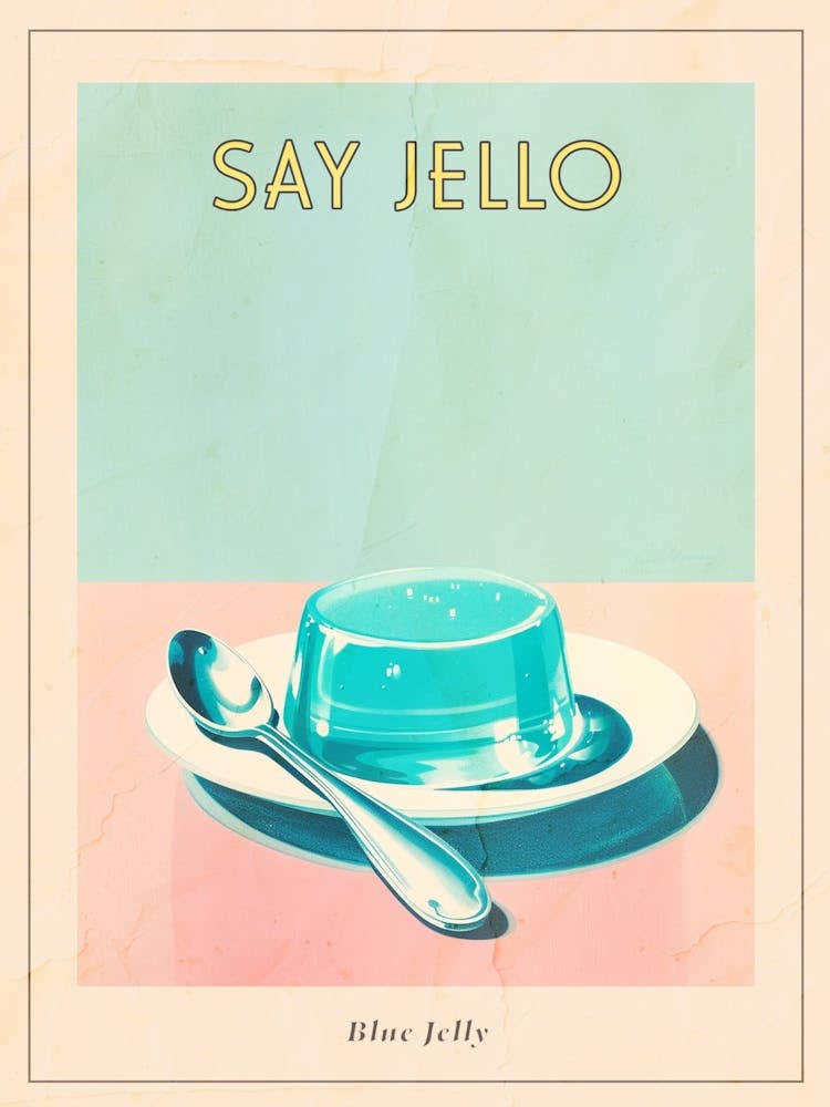 Blue Jelly Vintage Cookbook Illustration 2 Poster