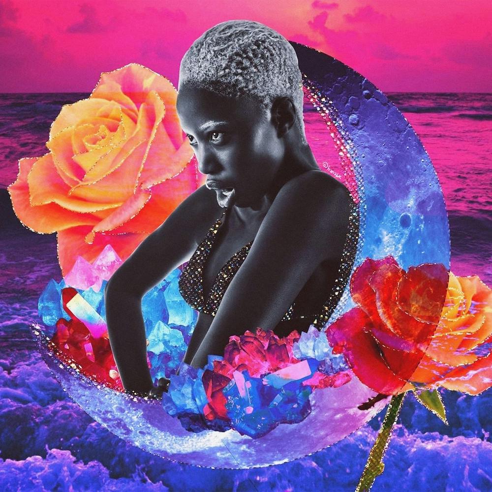 Moon Babe Collage Audacieux Carré