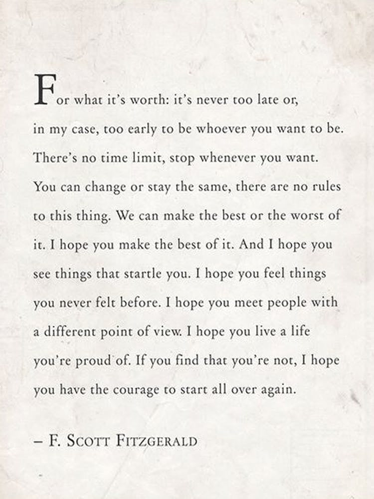 For What It S Worth Scott Fitzgerald Quote