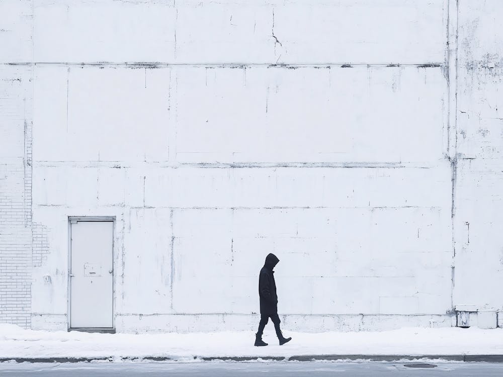 Person Walking In The Snow