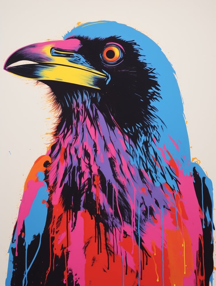 Andy Warhol Style Bird Crow 2