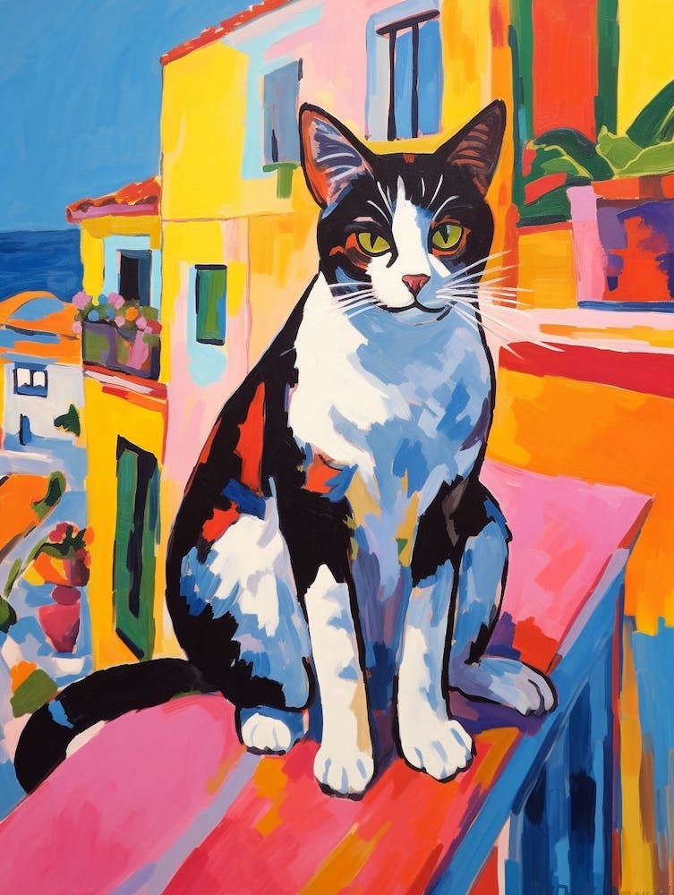 Painting Of A Cat In Ibiza Spain 2