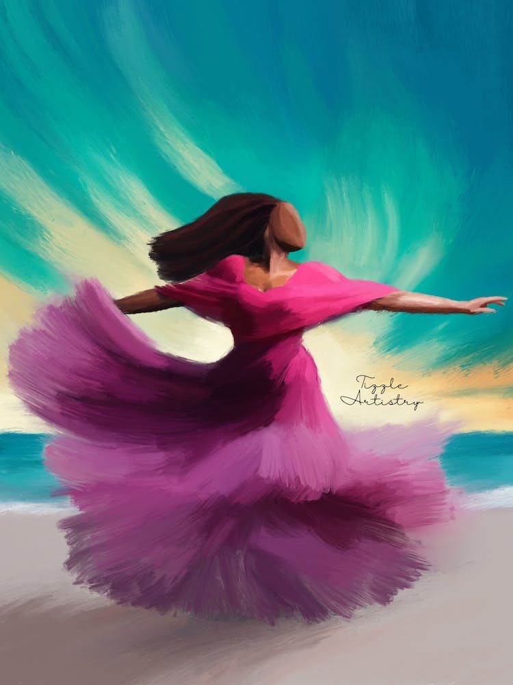 Femme En Robe Rose