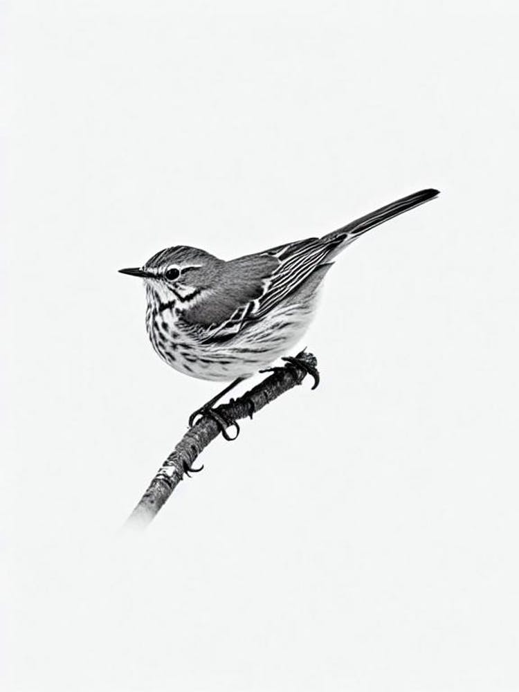 Hermit Thrush B&W Pencil Drawing 2 Bird