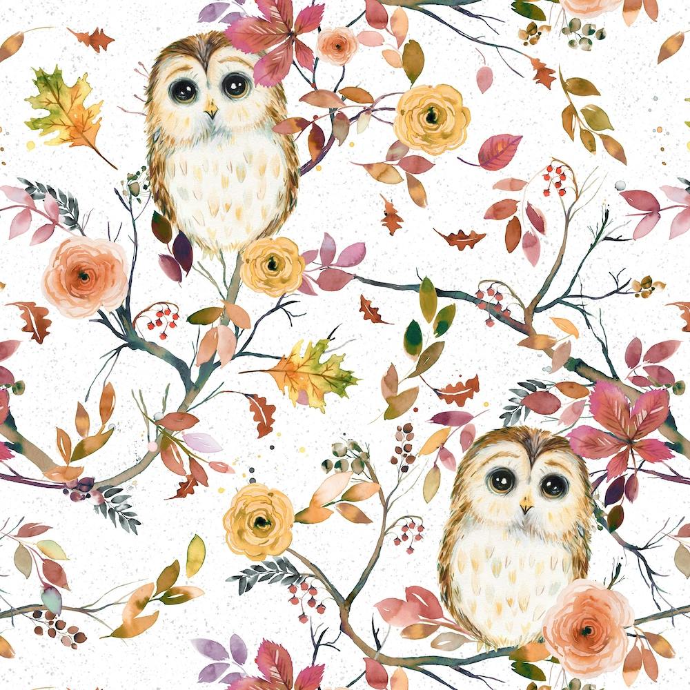 Owls Tree Autumn Square