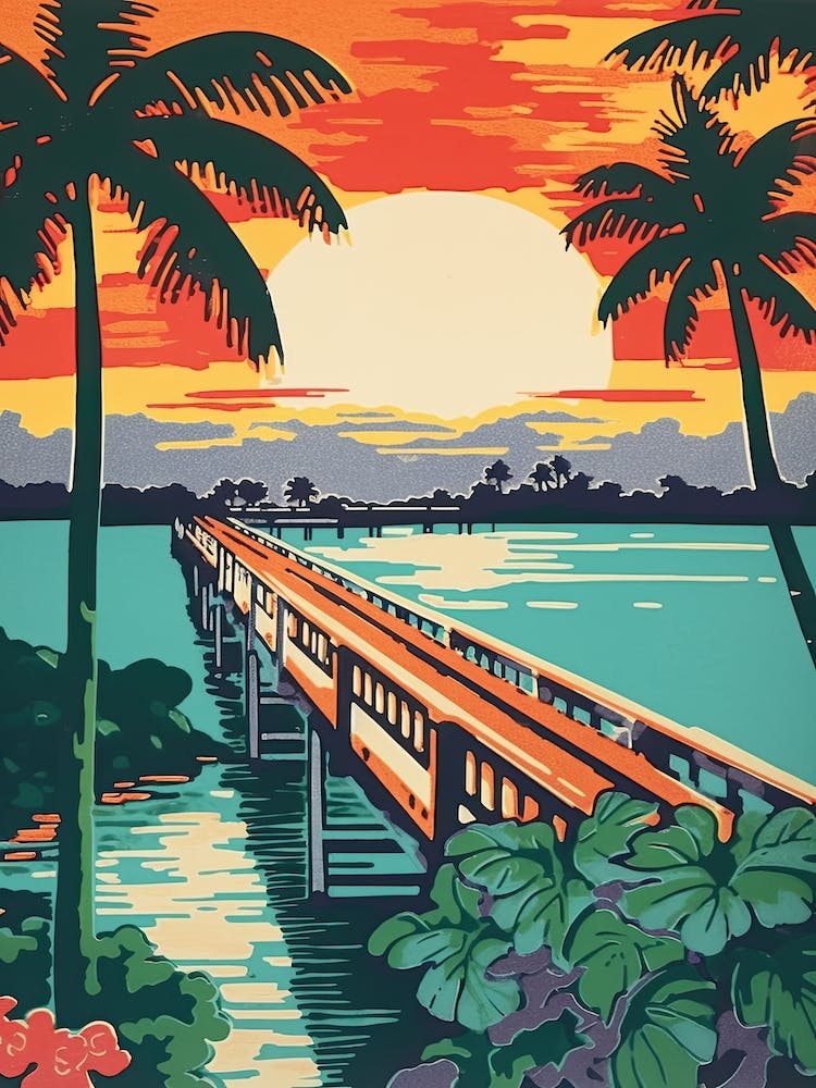 Seven Mile Bridge, Florida, United States, Colourful 1