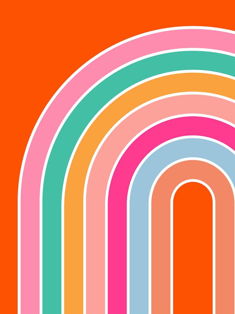 Retro Rainbow Orange