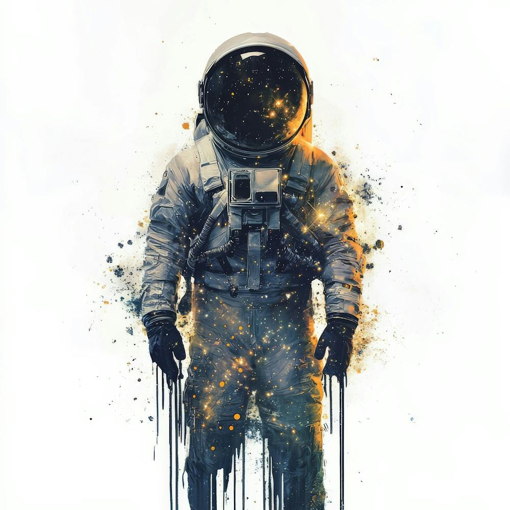 Spaceman.Generated AI. Wall