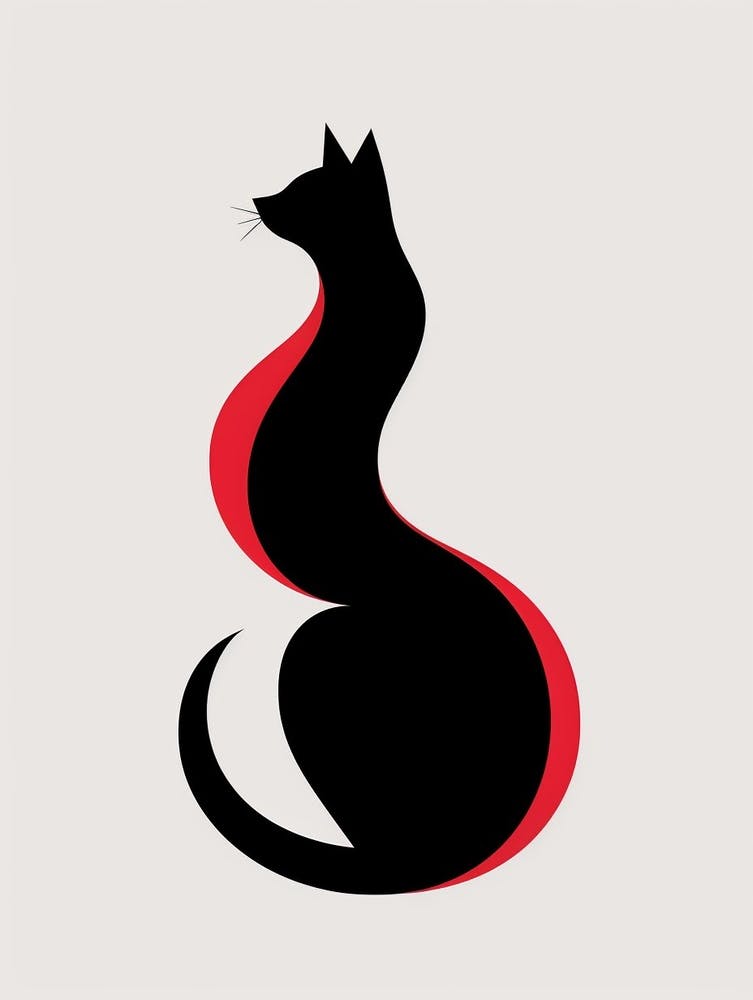 Cat Minimalist Abstract 3